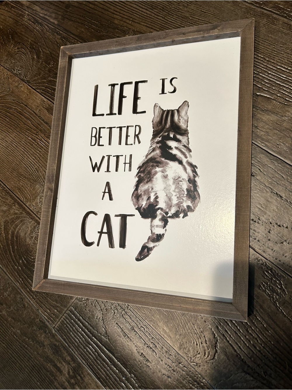 “Life is better with a cat” wall art